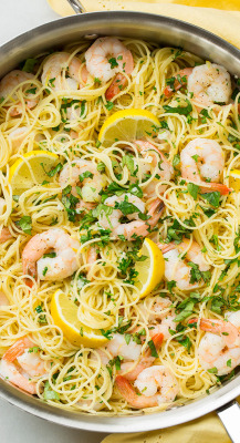 foodffs:  Lemon-Parmesan Angel Hair Pasta with Shrimp Really