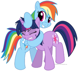 twidashlove:Rainbow Dash establishes dominance. Noogieee! by