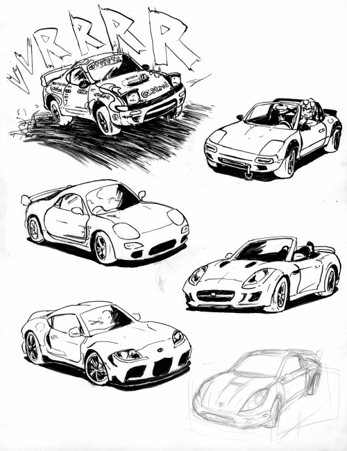 Cars… but cute?!I drew some of my favs! A Rally Celica,