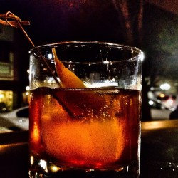 Drinking an old fashioned while people watching in DT #RedlandsCa