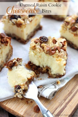 bakeddd:  oatmeal raisin cookie cheesecake bites click here for