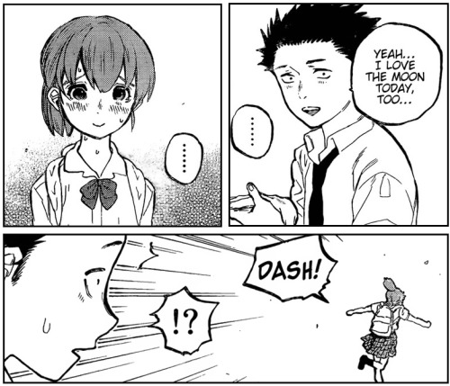 nyanpasu:  Deaf girl tries to confess her love but gets misunderstood (in japanese, â€œI like youâ€ is suki, while the moon in tsuki) 