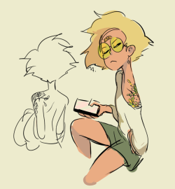 ruki-32:  ruki-32:  Human AU peridot  and jasper  beautiful Peri