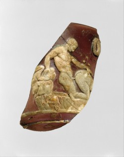 the-met-art:  Glass cameo cup fragment, Greek and Roman ArtMedium: