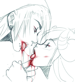 vaigh:  stickysheep:  Vaigh gives yummy bloody kisses.  I LURVE