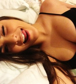 filthpin:  Cute Brunette Showing off her Sexy Cleavage  Pinned