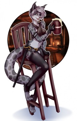 furrywolflover:  [COM] Want a Drink? - by SalKitten  Sexy…