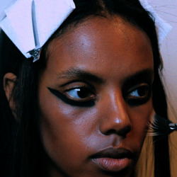 versacegods:  Grace Mahary @ Marios Schwab Spring 2013 Backstage