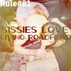 sissyrulez:  Rule#81: Sissies love giving road head