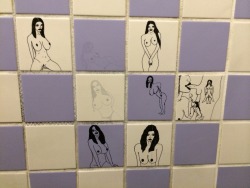 plantaephyla:  My boyfriend’s college’s bathroom wall art