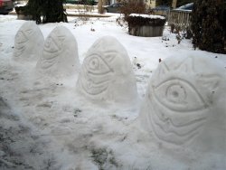 muchneededmerch:  Holy snow balls! Awesome Zelda Snow Sculpures.