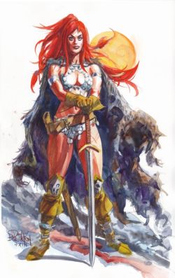 sorcerersskull:  Art by Dan Brereton Red Sonja