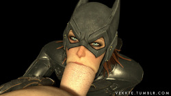 vekkte: Batgirl Blowjob Pt. 2 “Wait, what are you…*hkk*…*huhggg*…*hkkk*…”