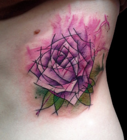 fuckyeahtattoos:  Pink rose tattoo done by Santa Perpetua at