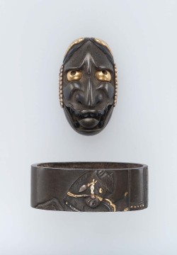 virtual-artifacts:  Fuchi-kashira with designs of Hannya mask