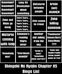 ivacatherianoid:  SNK Bingo is ready!Take it with you and lets