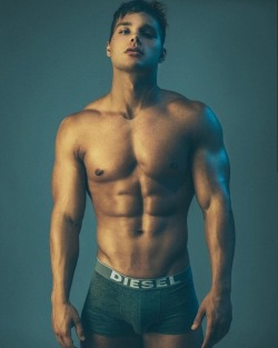 dieselunderwear:  Tom Ingram does Diesel in Grey Boxer Briefs