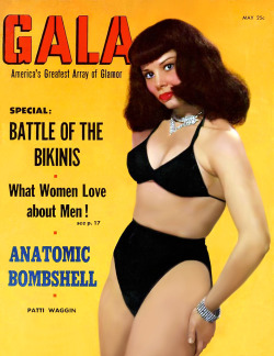 Patti Waggin appears on the cover of the May ‘55 issue of ‘GALA’