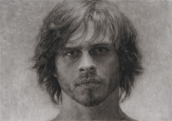 by Mary Borgman Portrait of   Brent Haddock, 2013Charcoal on