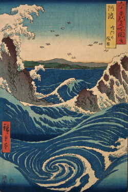 magictransistor:  Utagawa Hiroshige. Naruto Whirlpool, Awa Province.