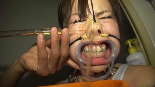 Japanese bondage and humiliation with dental gag and nose hook!Bondage and fetish images @  The Art of Bondage and Humiliation