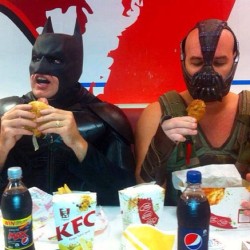 Wtf batman married or am I shocked he is at KFC with Bane???!!?!?
