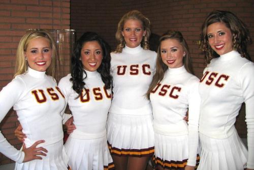 maximuscaligula:  Perfect kidnap fodder-USC Song Girls proudly stick out their perfect big tits in their famous tight sweaters, just begging to be chloroformed and gang-raped