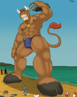 Teaselbone drew this pic a week or so ago of Tauros showing a