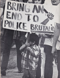 Vintage photo from a 1971 Chicano demonstration against police