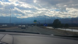 Pikes Peak welcoming me home after driving from Denver.