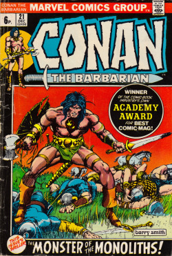 Conan The Barbarian No. 21 (Marvel Comics, 1972). Cover art by