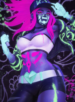 sciamano240:   Neon version of Akali KDA from League of Legends,