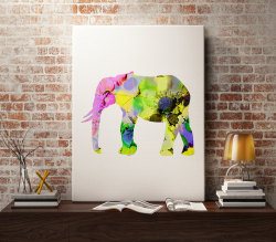 canvaspaintings:  Watercolor Elephant Art Print- Colorful Illustration