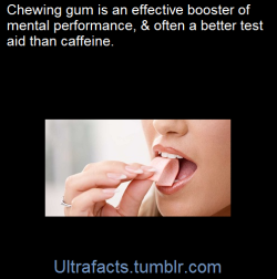 ultrafacts:   Chewing gum is often a better test aid than caffeine