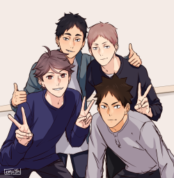 emuyh-art:  Seijou third years redraw! (x) Karasuno version (also