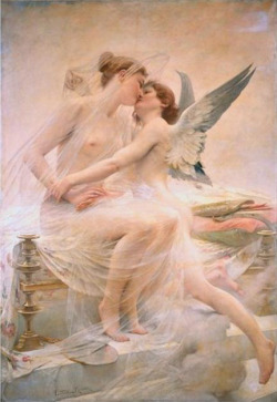 chrestomatheia:  Lionel Royer, Cupidon et Psyché, 1910.