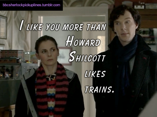 The best of series three (so far!) from BBC Sherlock Pick-Up Lines. Happy Valentine’s Day, Tumblr! May you all get lots and lots of kisses, chocolate or otherwise <3
