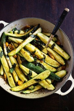 in-my-mouth:  Braised Zucchini with Sun Gold Cherry Tomatoes