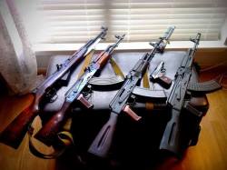 weaponslover:  1954 Tula SKS, 1973 Tula AKM, 1989 AK74, 2011