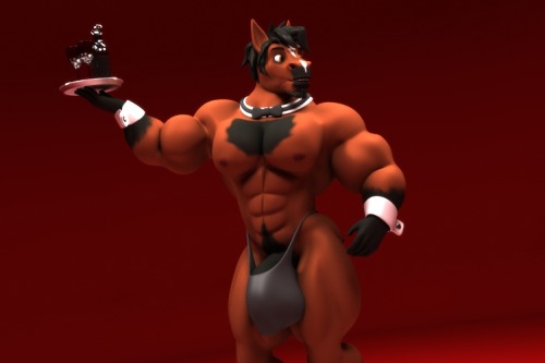 anthroanim:  Itâ€™s a magic/high-tech expando-big tiny speedo: the more they tip him, he gets bigger, and he moves slower too. Tiny res because it was a quick render I did, like, months ago, and I canâ€™t render the full resolutions yet.