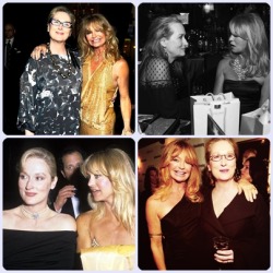 humildade-reina-aqui:  Meryl Streep and Goldie Hawn \ Death Becomes