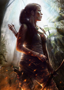 geeksngamers:  Lara Croft - by Josh Summana  The 1st game I’ll