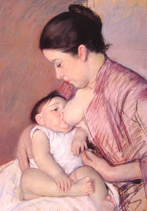 artist-cassatt:  Maternity, 1890, Mary CassattMedium: pastel,paper