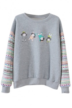 lovelyandfashionblog:  Long Sleeve Sweatshirt  Cartoon Kids &