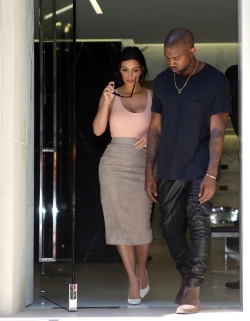 kimkanyekimye:  Kim and Kanye in Paris today 5/19/14