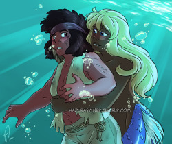 hazurasinner:  This piece from my Mermaid Sapphire AU has been