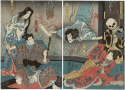 prettyskeletons:  The Ghost of Asakura Togo. Utagawa Kuniyoshi,