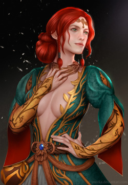 ynorka:    My other Witcher series fan art.   Triss Merigold’s