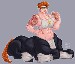 curantolite:Another commission! Elise the centaur enjoying a