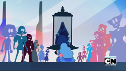 thisclockworkheart:  Sapphire presents baby Steven to Blue Diamond.